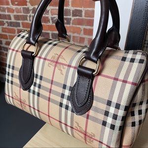 Authentic BURBERRY Haymarket Check Boston Satchel